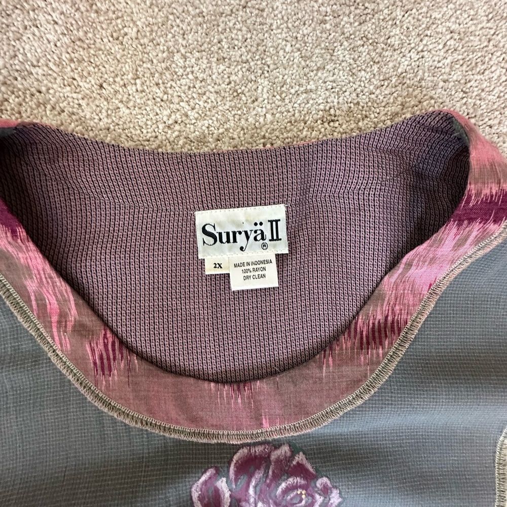 NWOT💼Surya II Patchwork Maxi Dress with Matching Purse Dusty Rose and Green - Picture 6 of 11
